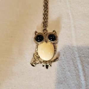 Owl on a branch necklace